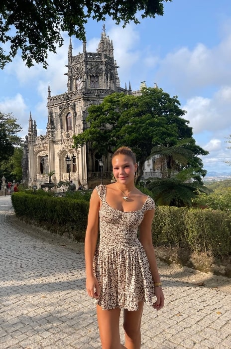 Isabella Strahan as seen while posing for a picture in Sintra, Portugal in July 2023