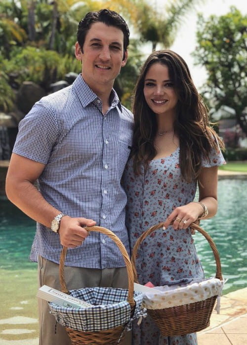Keleigh Sperry and Miles Teller as seen in April 2018