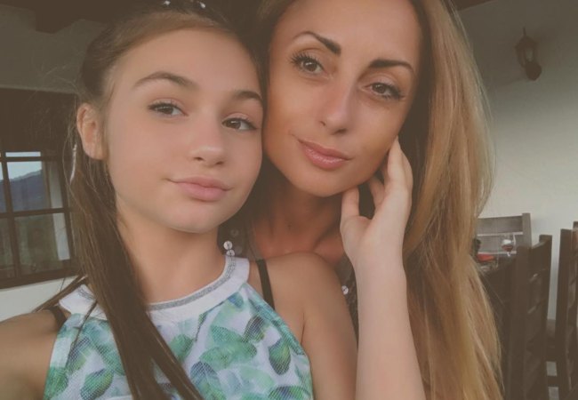 Krisiya Todorova (Left) in a selfie with her mother as seen in August 2017