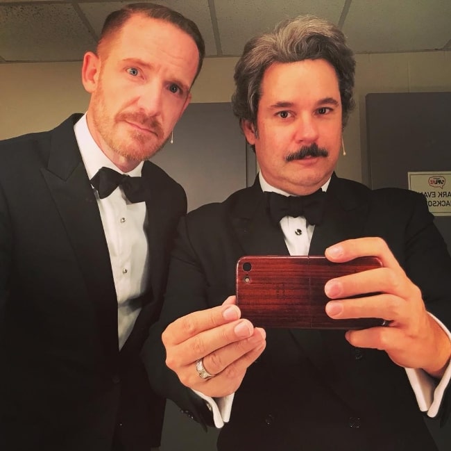Marc Evan Jackson (Left) in a mirror selfie alongside Paul F. Tompkins in December 2018
