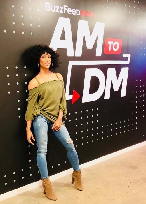 Mj Rodriguez as seen at AM to DM studio in July 2018