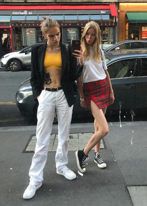 Nina Marker as seen while taking a selfie with Rebekka Eriksen in June 2018
