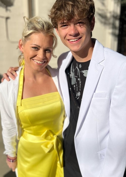 Preston Oliver as seen while posing for a picture with his mother
