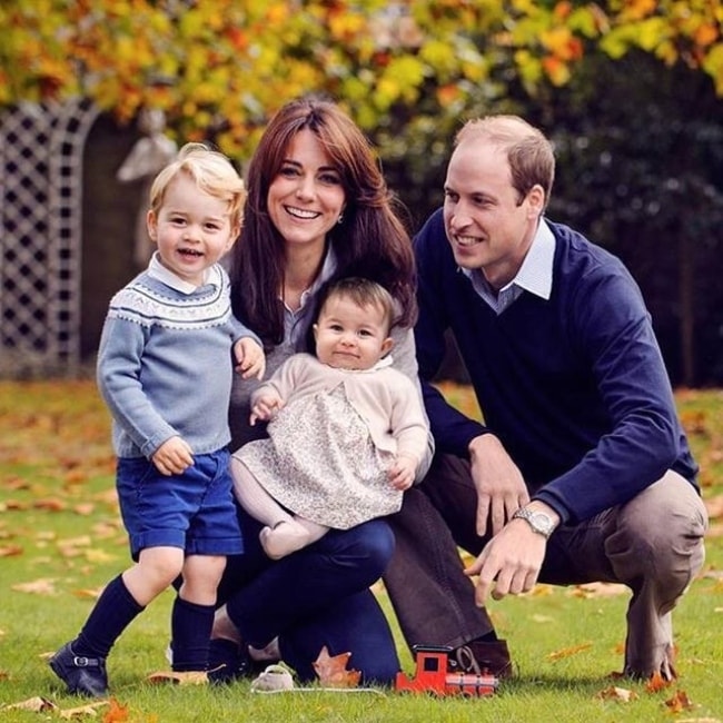 Prince George pictured with his family
